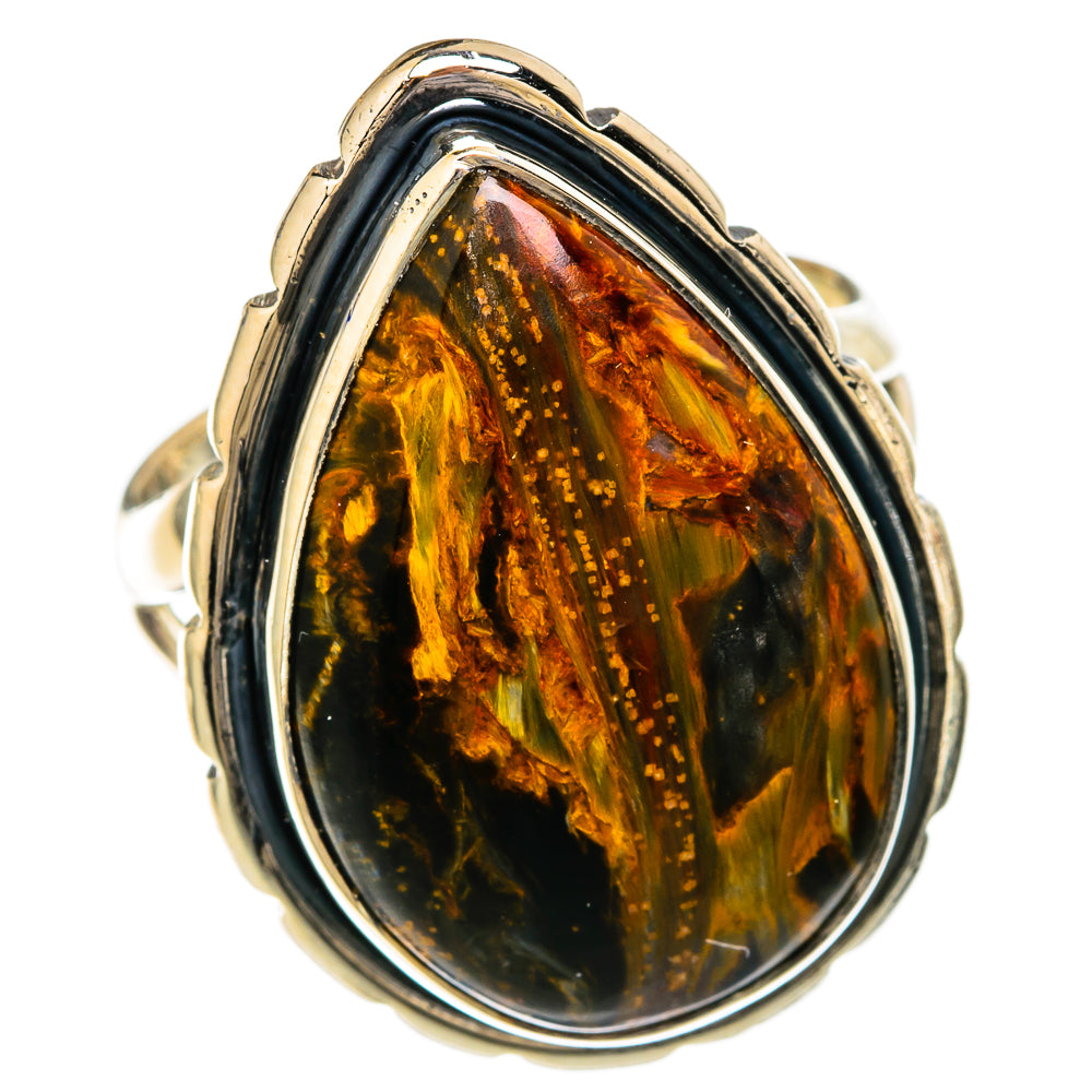 Golden Pietersite Rings handcrafted by Anasilvercos - RING104289 - Photo 2