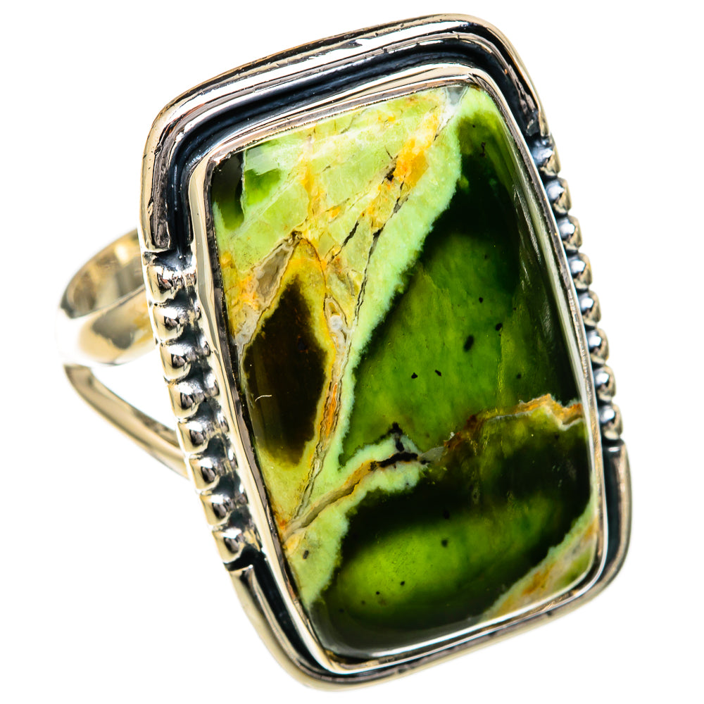 Australian Green Opal Rings handcrafted by Anasilvercos - RING104351 - Photo 2