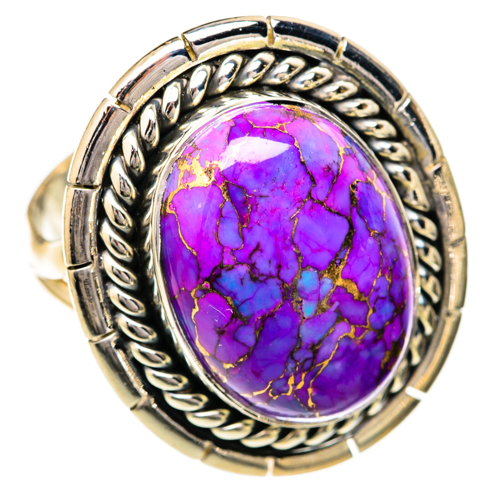 Purple Copper Composite Turquoise Rings handcrafted by Anasilvercos - RING104400 - Photo 2