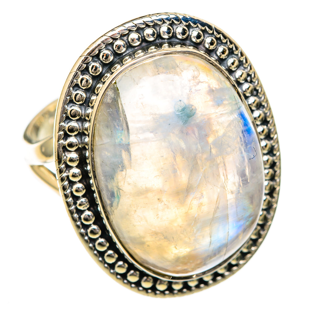 Rainbow Moonstone Rings handcrafted by Anasilvercos - RING104416 - Photo 2