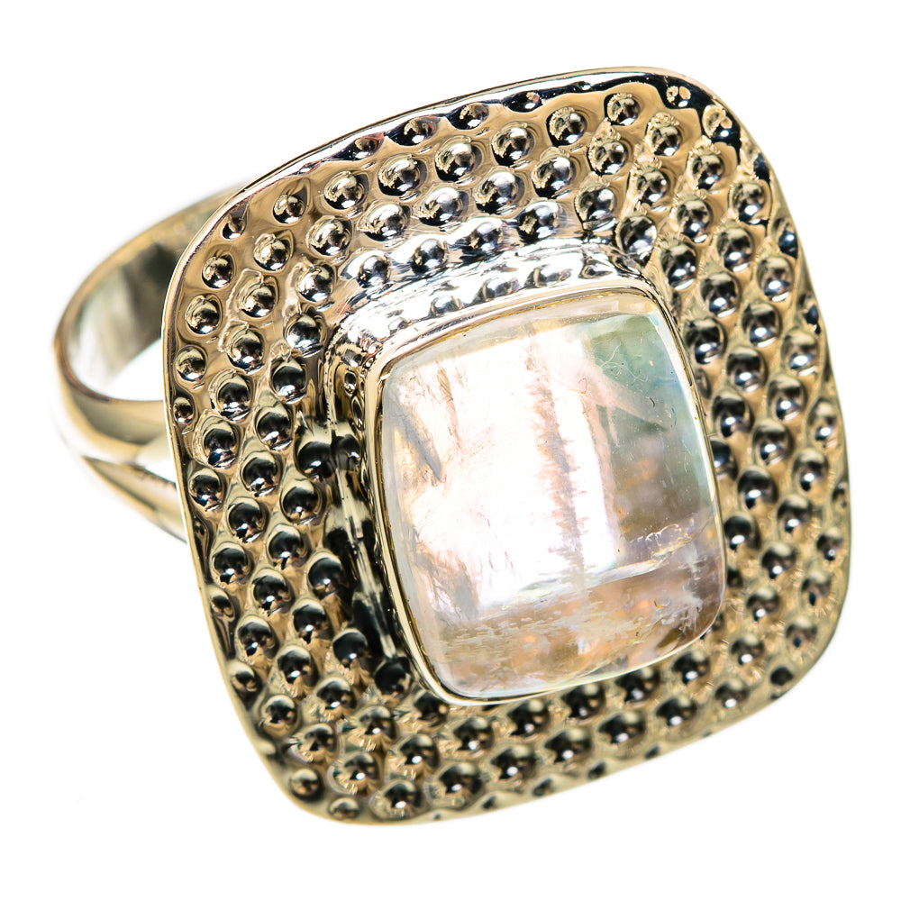 Rainbow Moonstone Rings handcrafted by Anasilvercos - RING104435 - Photo 2