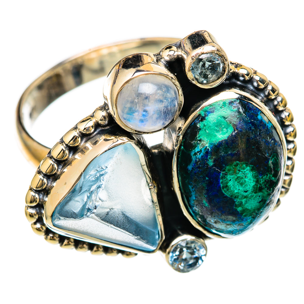 Azurite Malachite Rings handcrafted by Anasilvercos - RING104445 - Photo 2