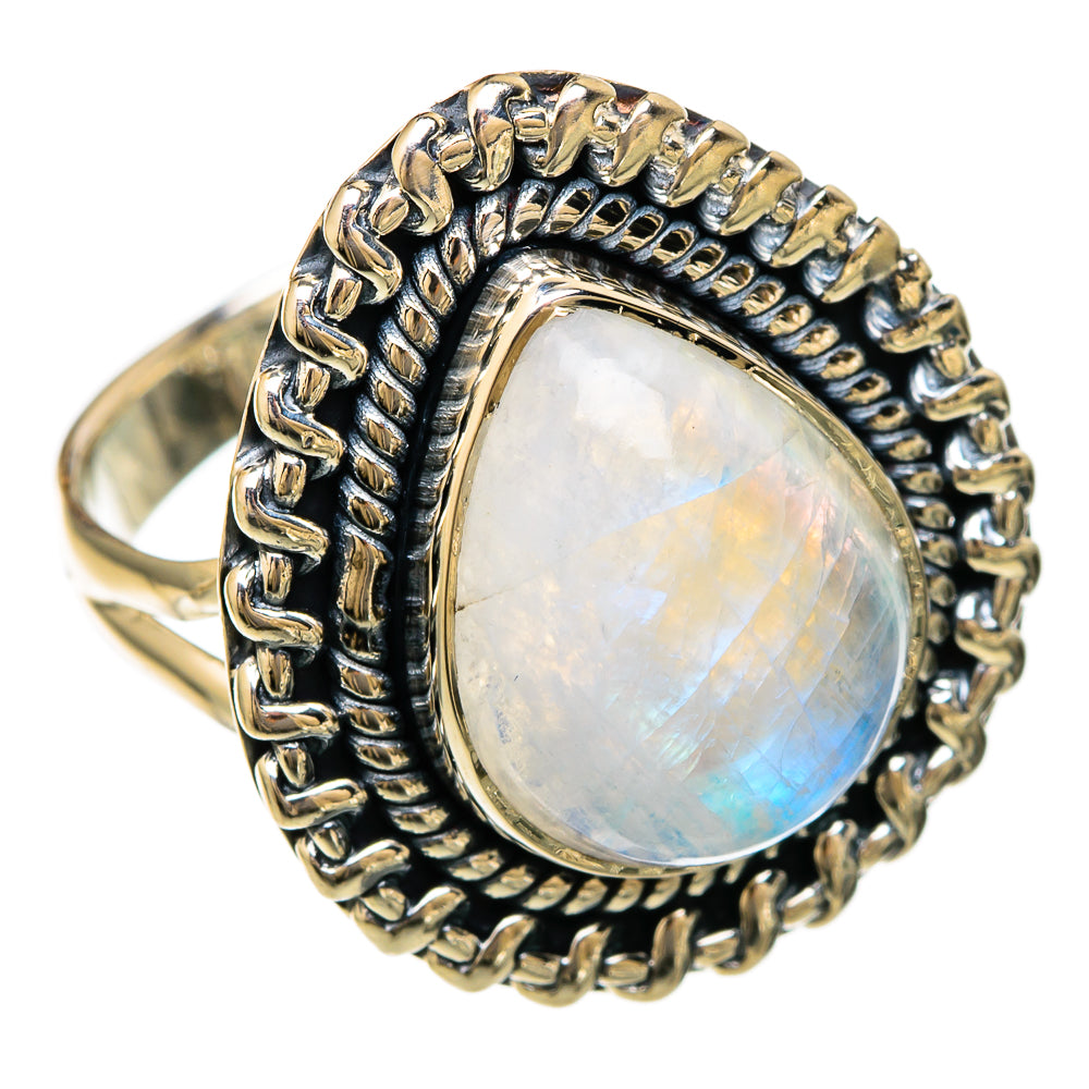 Rainbow Moonstone Rings handcrafted by Anasilvercos - RING104482 - Photo 2