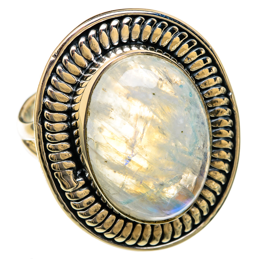 Rainbow Moonstone Rings handcrafted by Anasilvercos - RING104542 - Photo 2