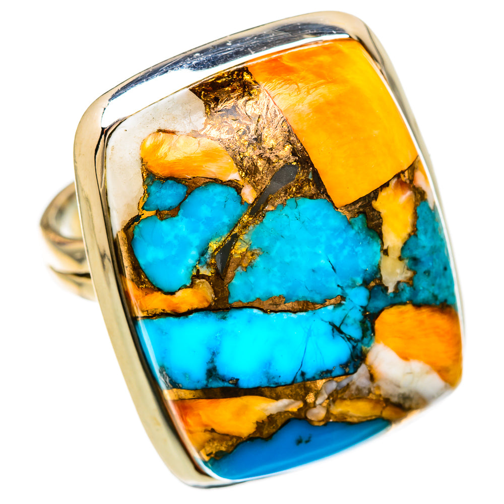 Spiny Oyster Turquoise Rings handcrafted by Anasilvercos - RING104544 - Photo 2