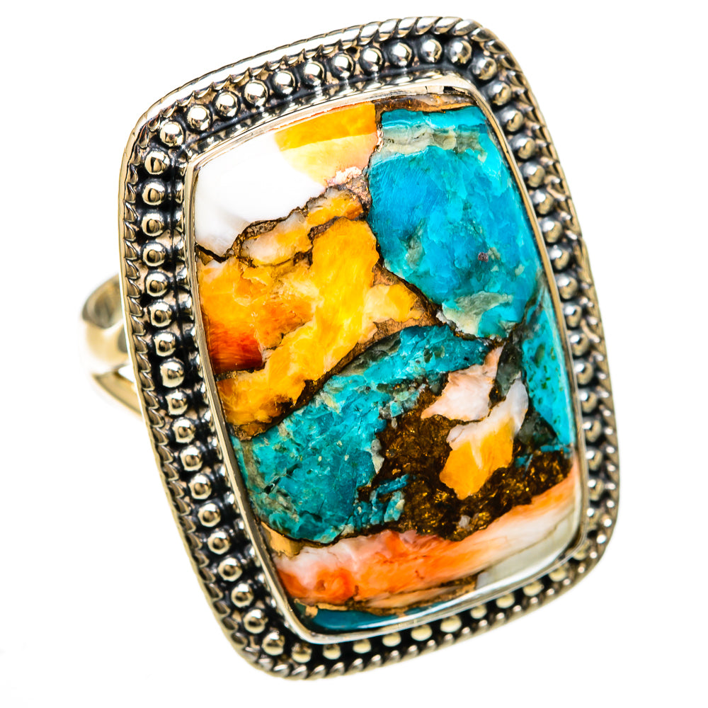 Spiny Oyster Turquoise Rings handcrafted by Anasilvercos - RING104545 - Photo 2