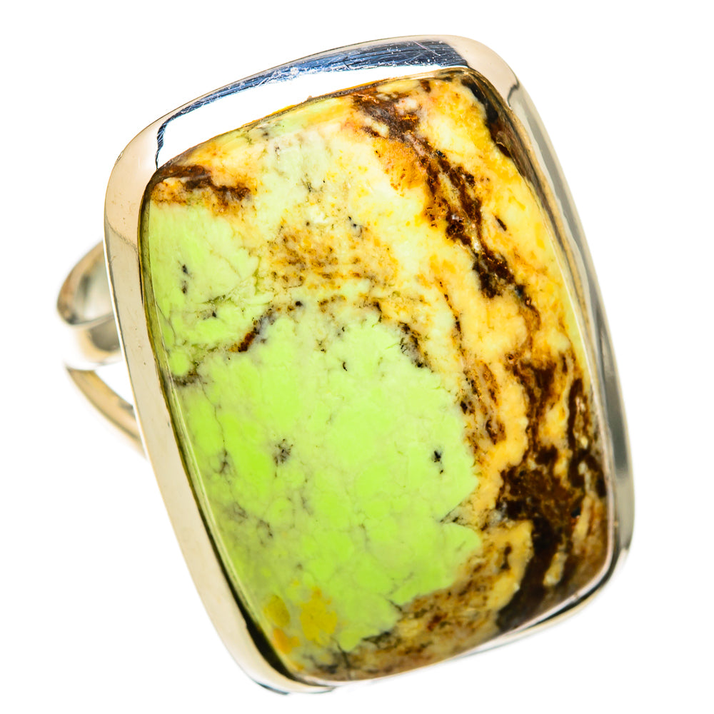 Lemon Chrysoprase Rings handcrafted by Anasilvercos - RING104546 - Photo 2
