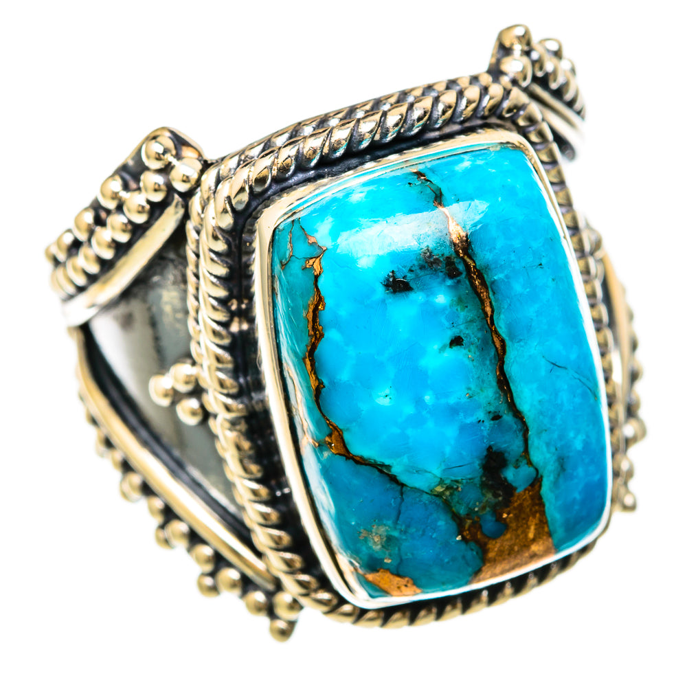 Blue Copper Composite Turquoise Rings handcrafted by Anasilvercos - RING104553 - Photo 2