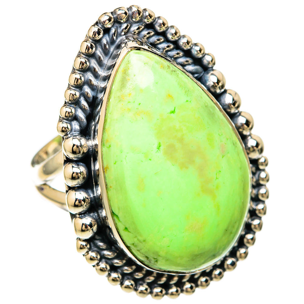 Lemon Chrysoprase Rings handcrafted by Anasilvercos - RING104597 - Photo 2