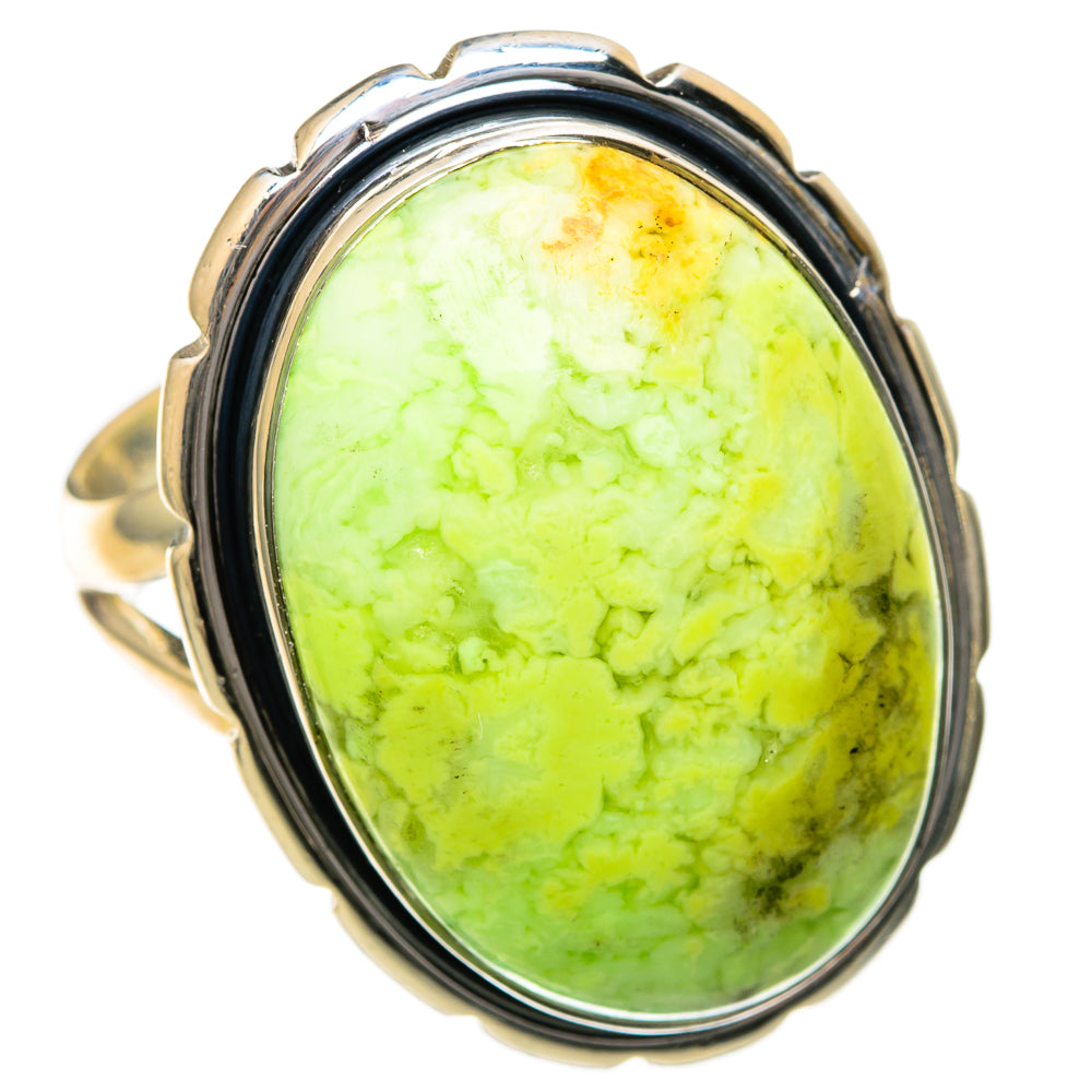Lemon Chrysoprase Rings handcrafted by Anasilvercos - RING104634 - Photo 2