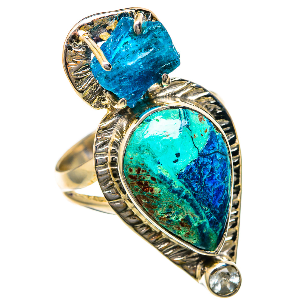 Azurite Malachite Rings handcrafted by Anasilvercos - RING104656 - Photo 2