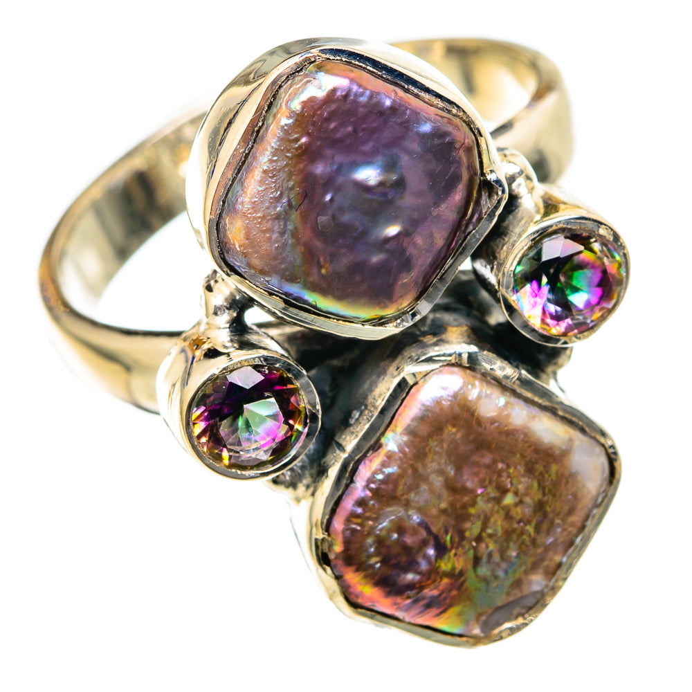 Titanium Mother Of Pearl Rings handcrafted by Anasilvercos - RING104673 - Photo 2