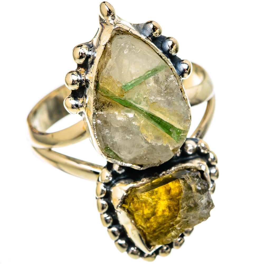 Green Tourmaline In Quartz Rings handcrafted by Anasilvercos - RING104716 - Photo 2
