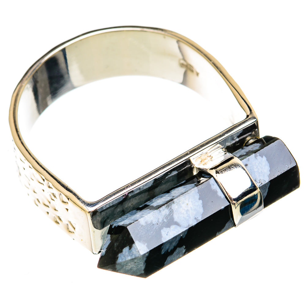 Snowflake Obsidian Rings handcrafted by Anasilvercos - RING104743 - Photo 2