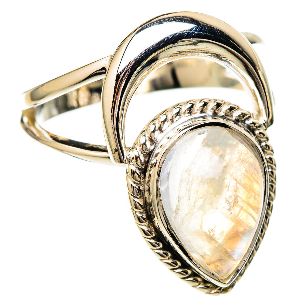 Rainbow Moonstone Rings handcrafted by Anasilvercos - RING104745 - Photo 2