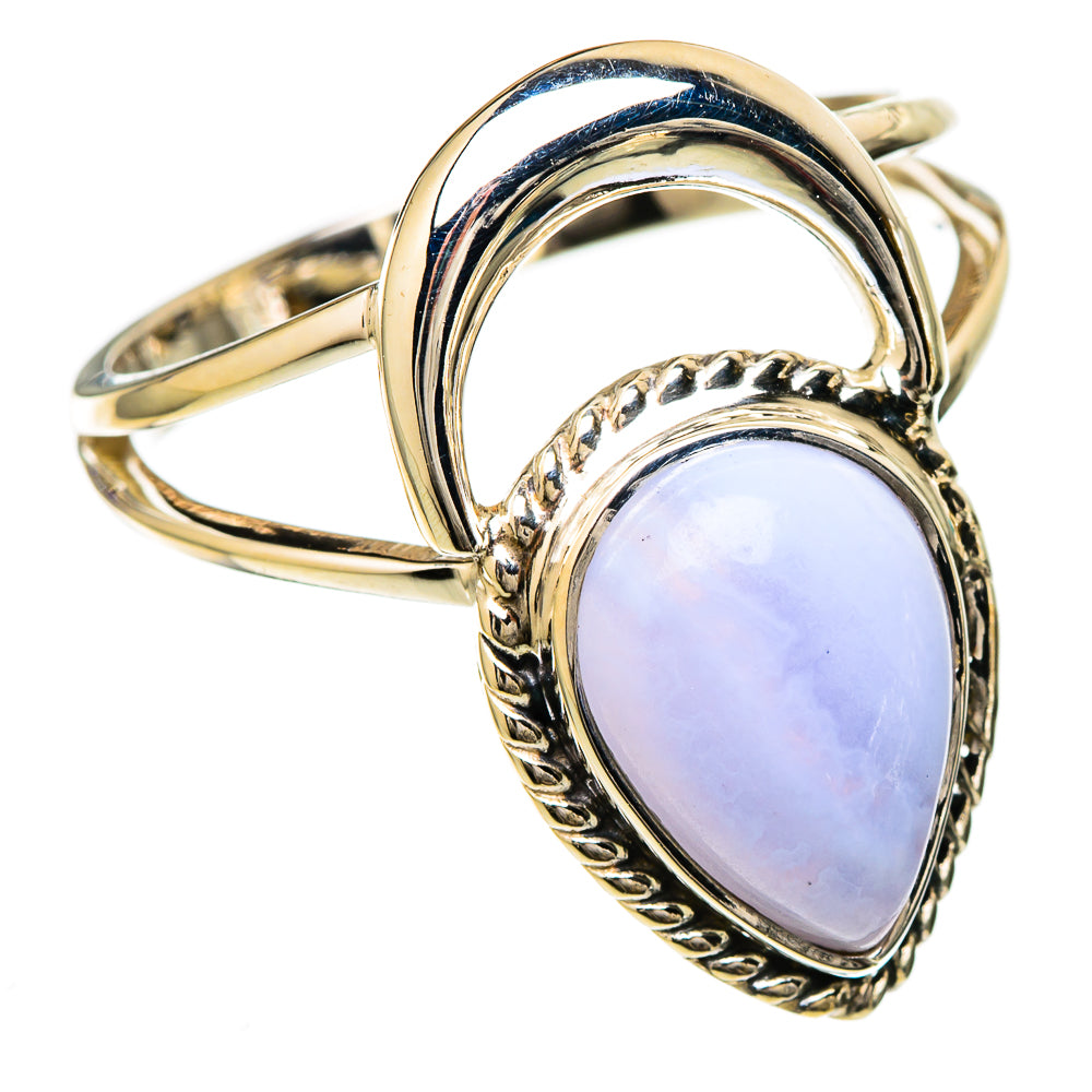 Blue Lace Agate Rings handcrafted by Anasilvercos - RING104792 - Photo 2