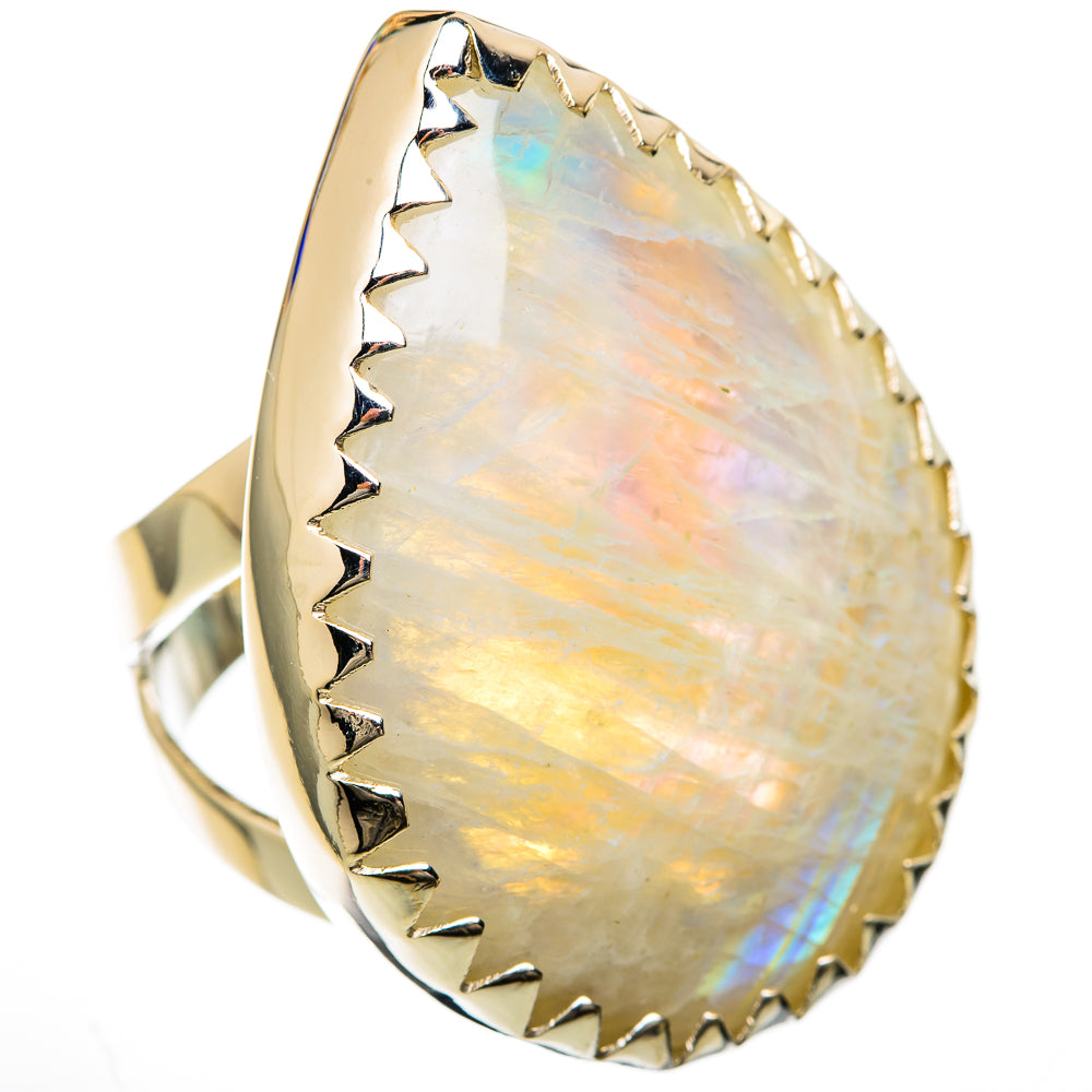 Rainbow Moonstone Rings handcrafted by Anasilvercos - RING104860 - Photo 2
