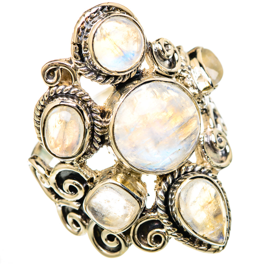 Rainbow Moonstone Rings handcrafted by Anasilvercos - RING104897 - Photo 2