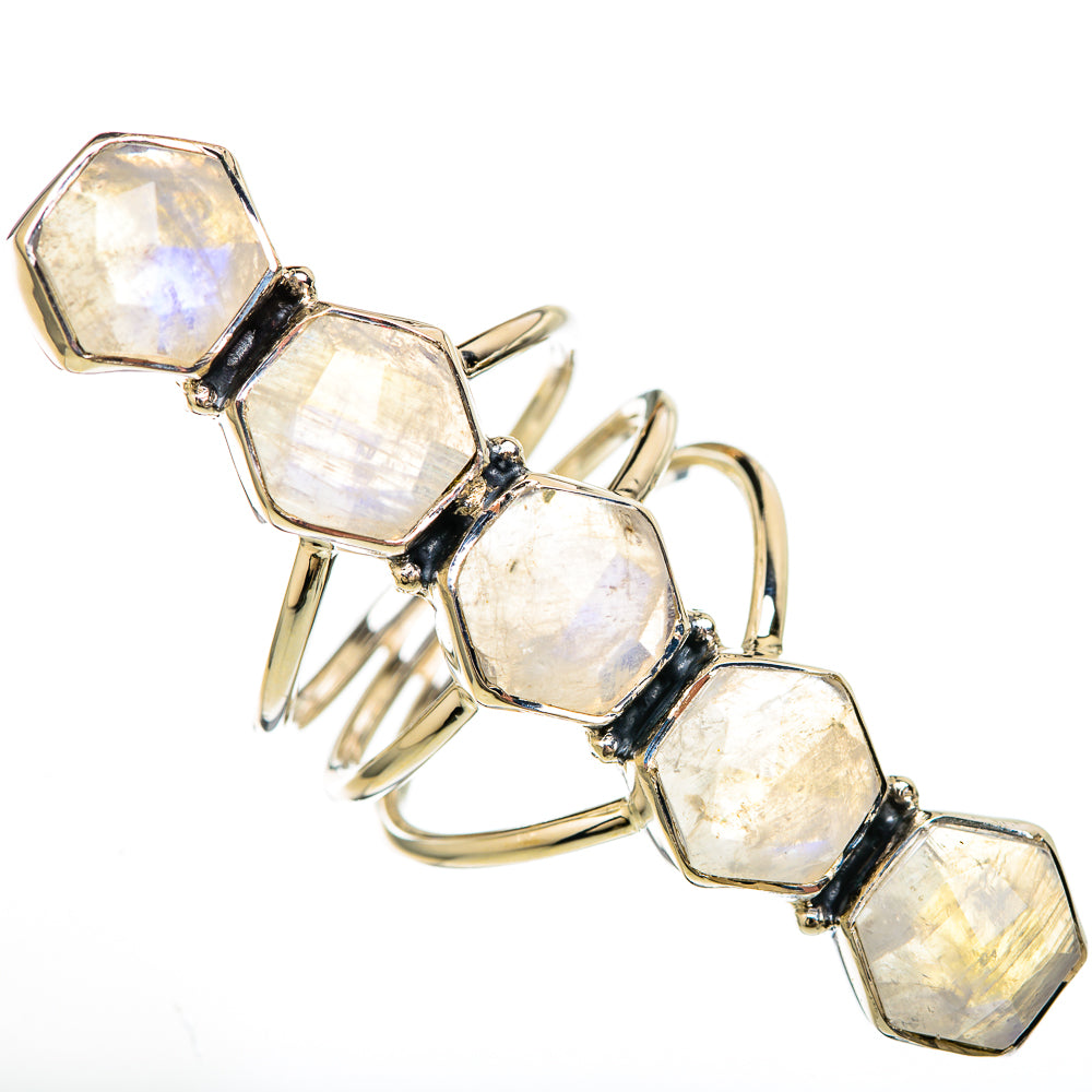 Rainbow Moonstone Rings handcrafted by Anasilvercos - RING104899 - Photo 2