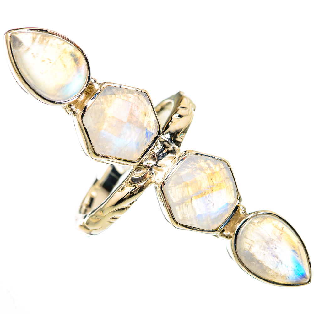 Rainbow Moonstone Rings handcrafted by Anasilvercos - RING104901 - Photo 2