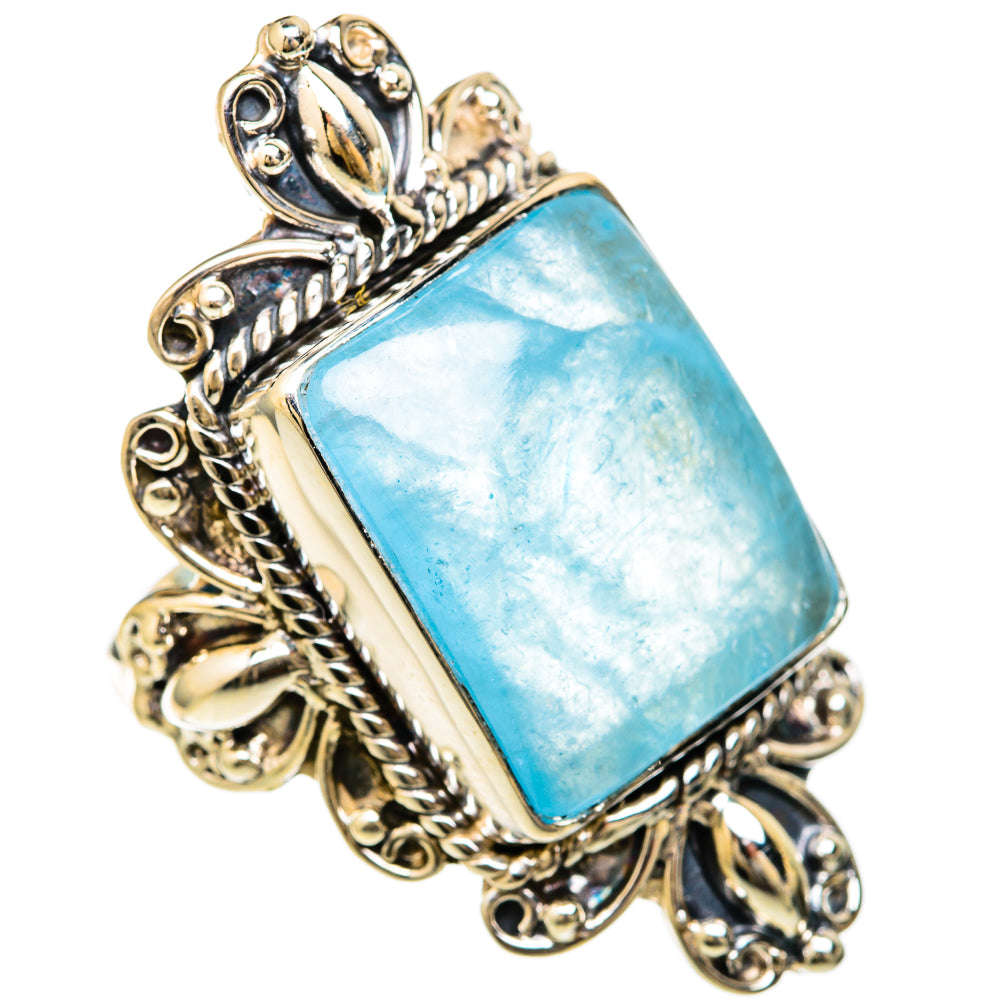 Aquamarine Rings handcrafted by Anasilvercos - RING104908 - Photo 2