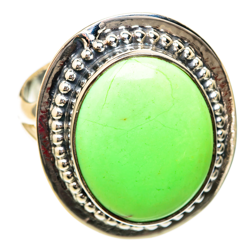 Lemon Chrysoprase Rings handcrafted by Anasilvercos - RING104942 - Photo 2