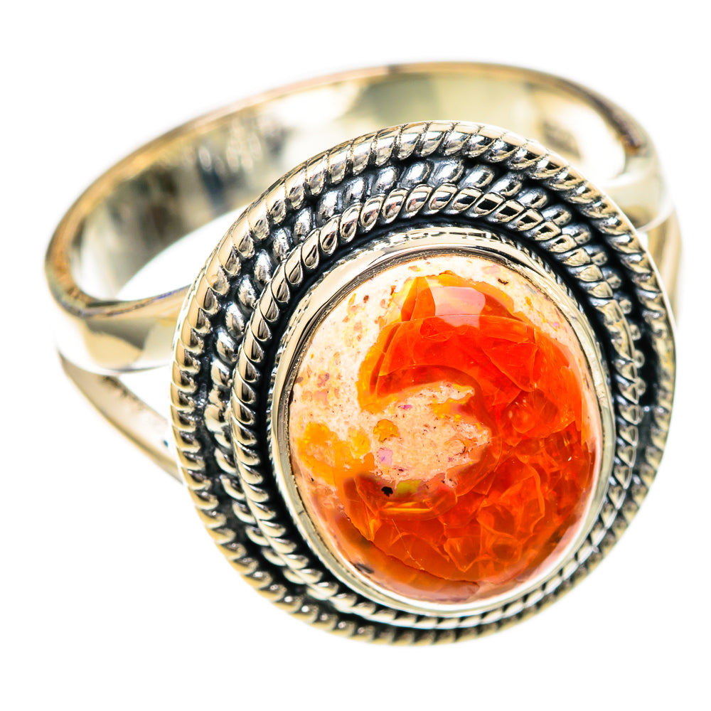 Mexican Fire Opal Rings handcrafted by Anasilvercos - RING104965 - Photo 2