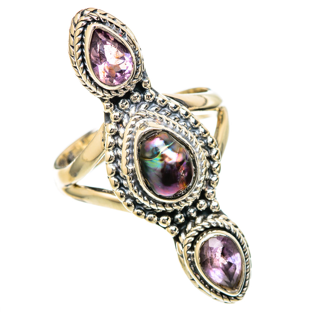 Titanium Mother Of Pearl Rings handcrafted by Anasilvercos - RING105014 - Photo 2
