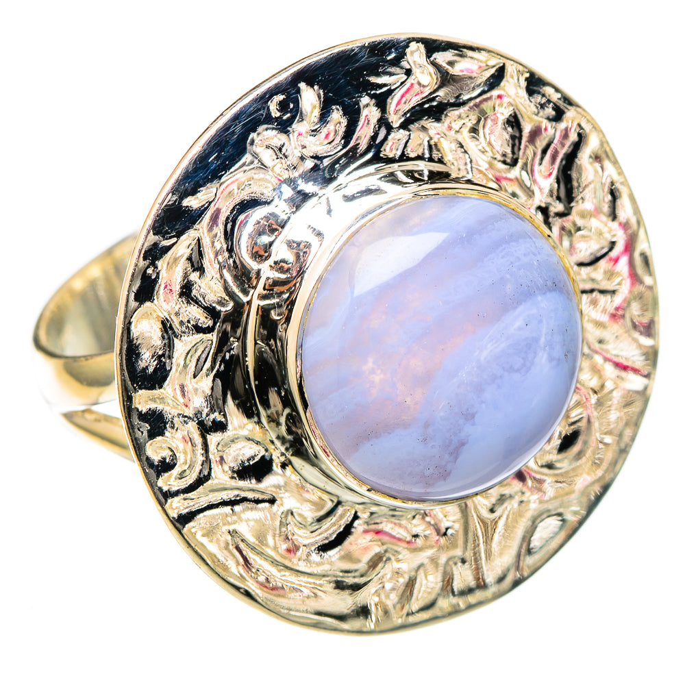 Blue Lace Agate Rings handcrafted by Anasilvercos - RING105112 - Photo 2