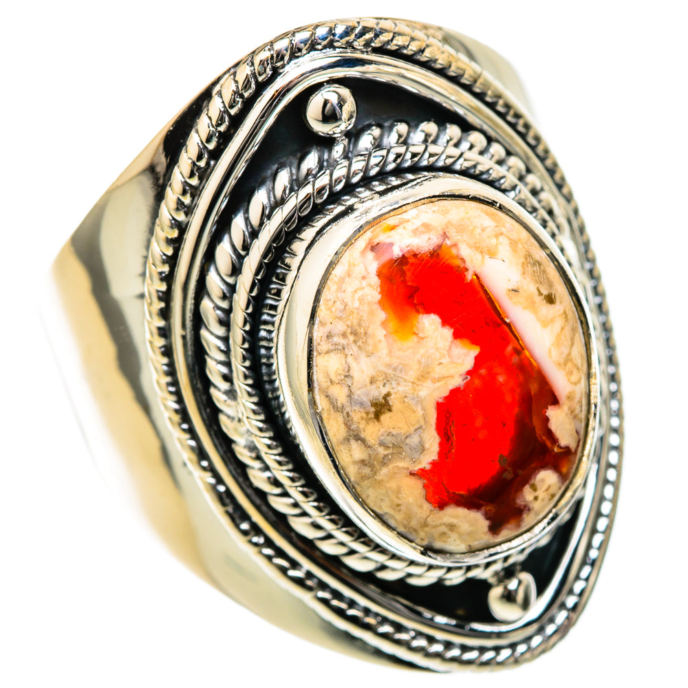 Mexican Fire Opal Rings handcrafted by Anasilvercos - RING105115 - Photo 2