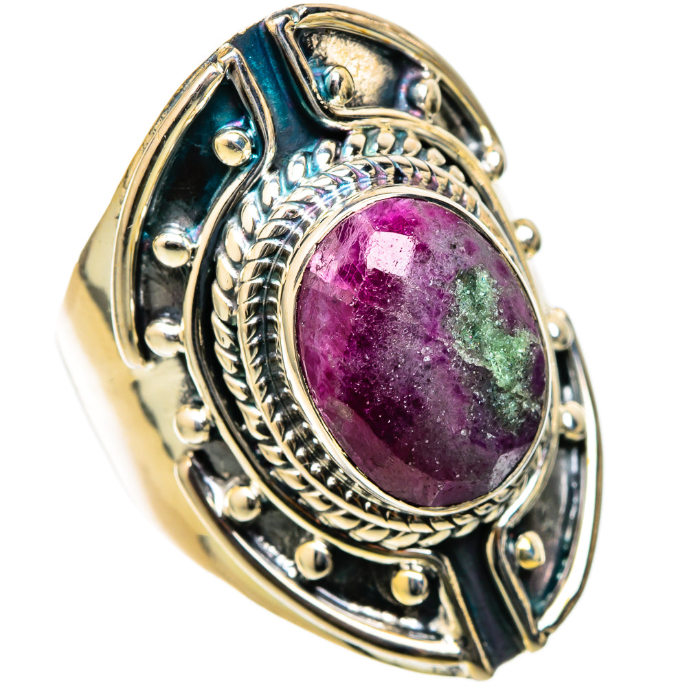 Ruby Zoisite Rings handcrafted by Anasilvercos - RING105136 - Photo 2
