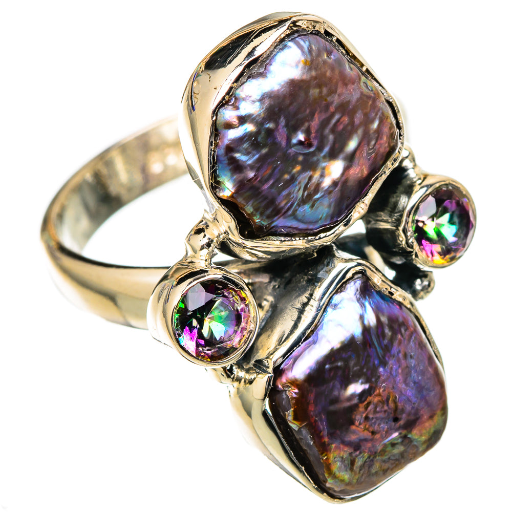 Titanium Mother Of Pearl Rings handcrafted by Anasilvercos - RING105166 - Photo 2