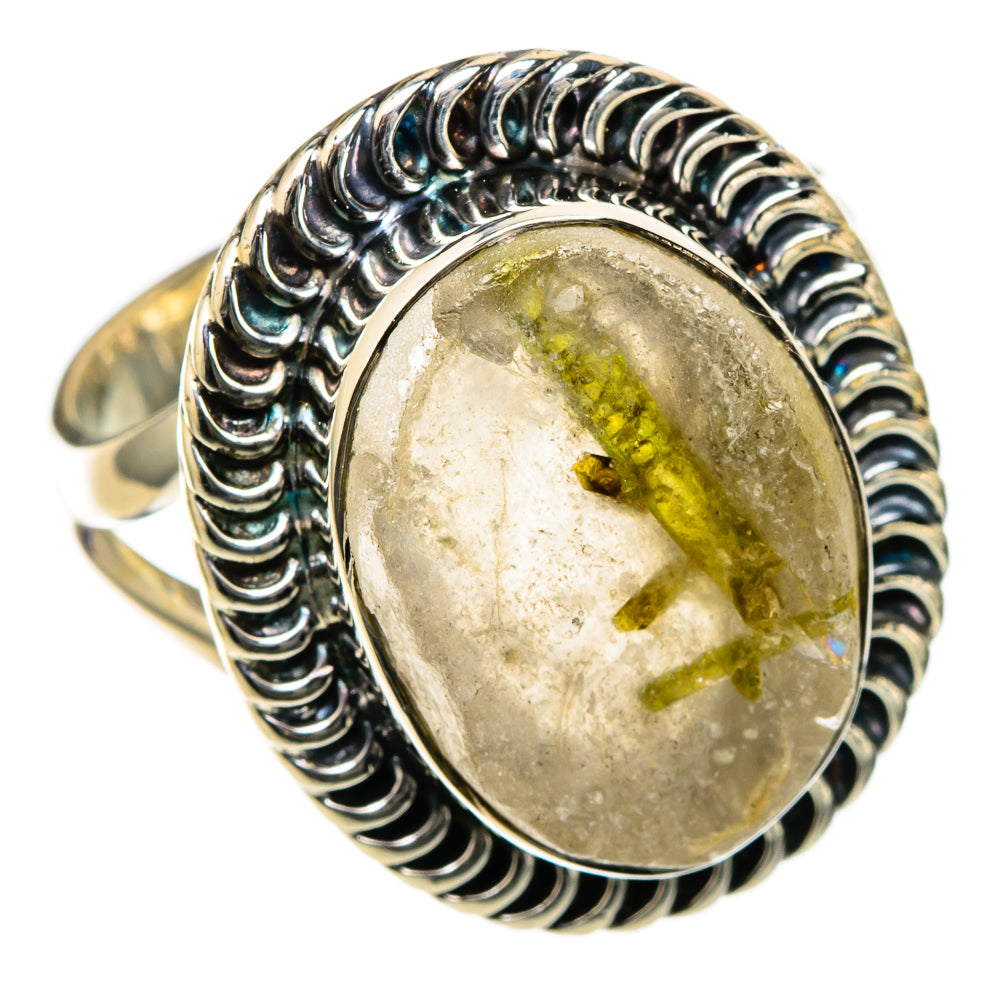 Green Tourmaline In Quartz Rings handcrafted by Anasilvercos - RING105171 - Photo 2