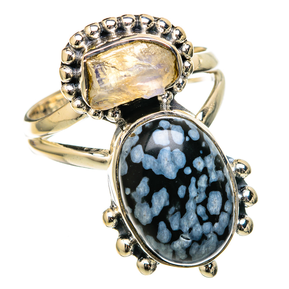 Snowflake Obsidian Rings handcrafted by Anasilvercos - RING105215 - Photo 2