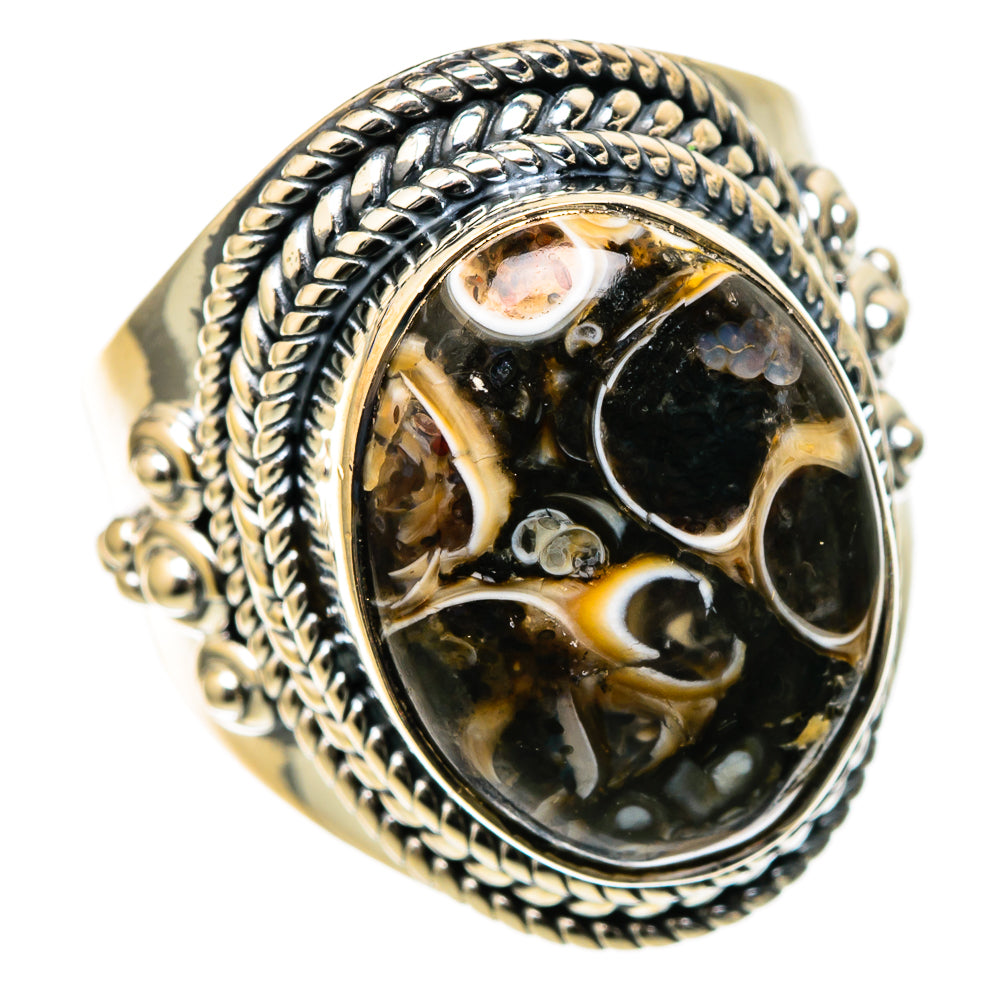 Turritella Agate Rings handcrafted by Anasilvercos - RING105251 - Photo 2