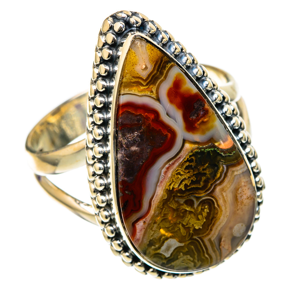 Crazy Lace Agate Rings handcrafted by Anasilvercos - RING105255 - Photo 2
