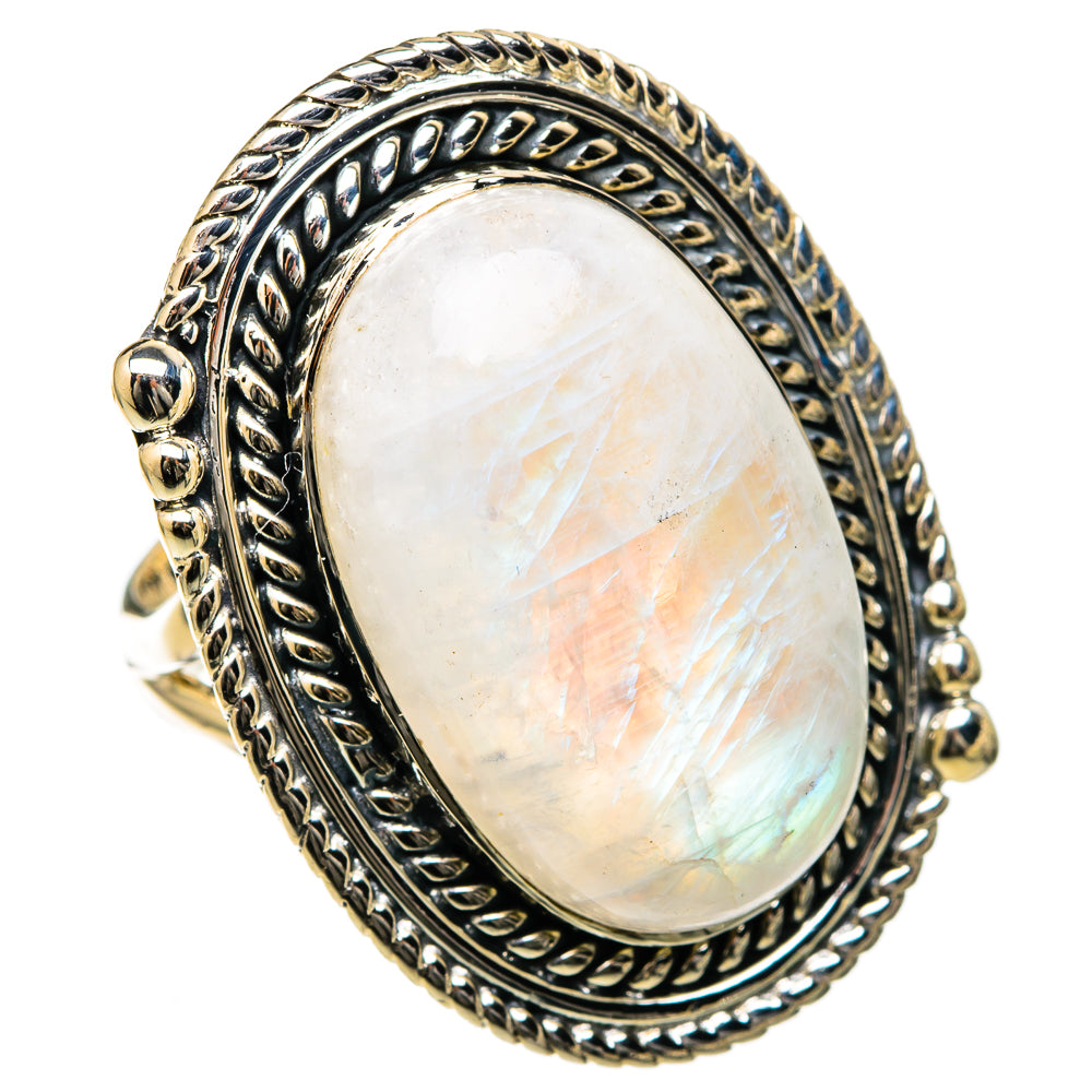 Rainbow Moonstone Rings handcrafted by Anasilvercos - RING105269 - Photo 2