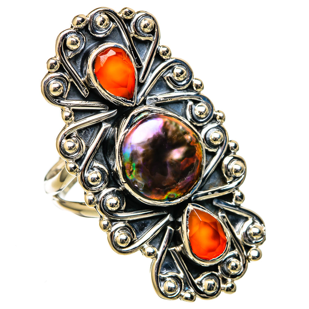 Titanium Mother Of Pearl Rings handcrafted by Anasilvercos - RING105271 - Photo 2