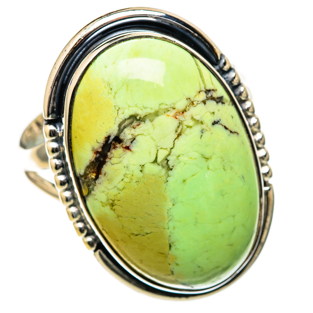 Lemon Chrysoprase Rings handcrafted by Anasilvercos - RING105283 - Photo 2