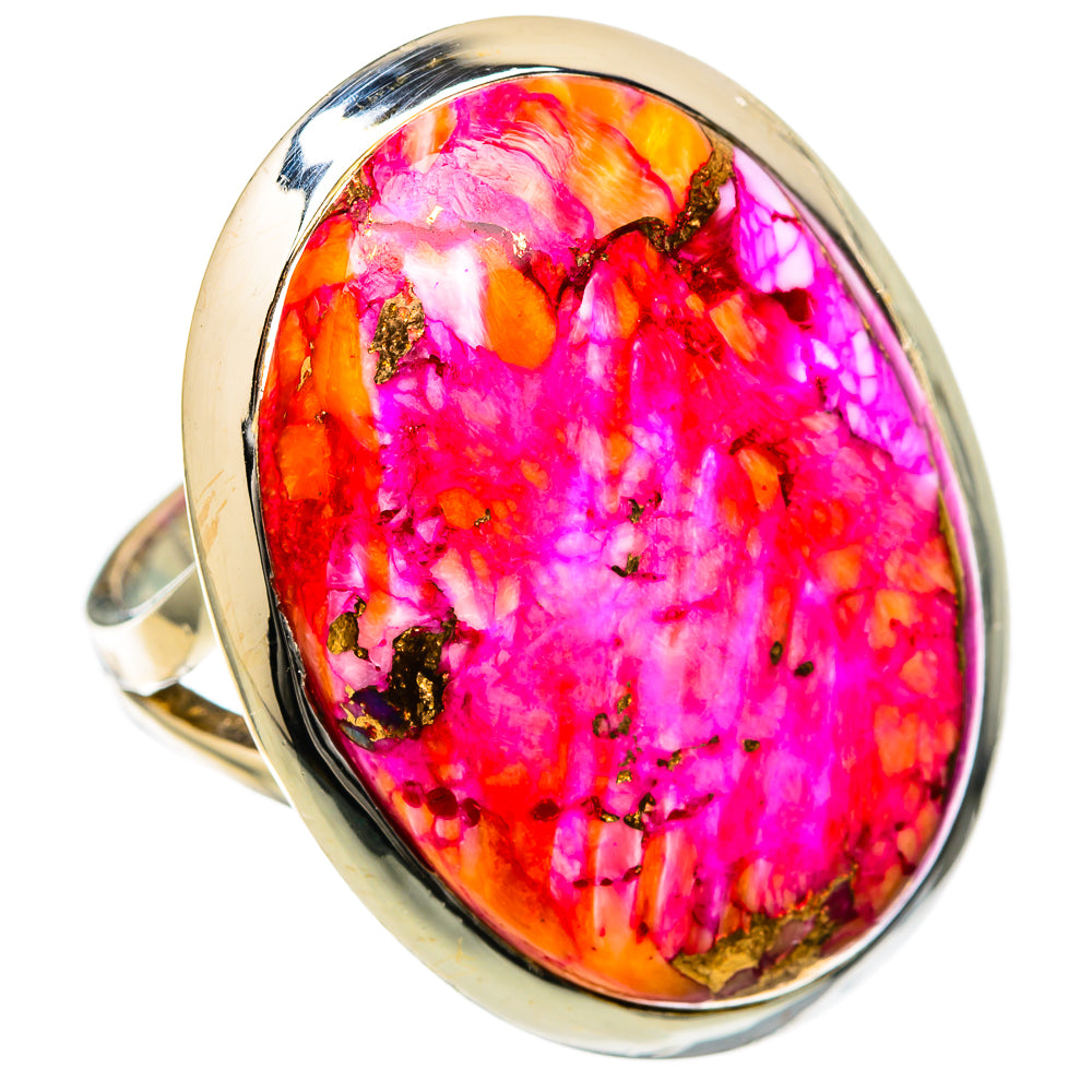 Kingman Pink Dahlia Turquoise Rings handcrafted by Anasilvercos - RING105296 - Photo 2