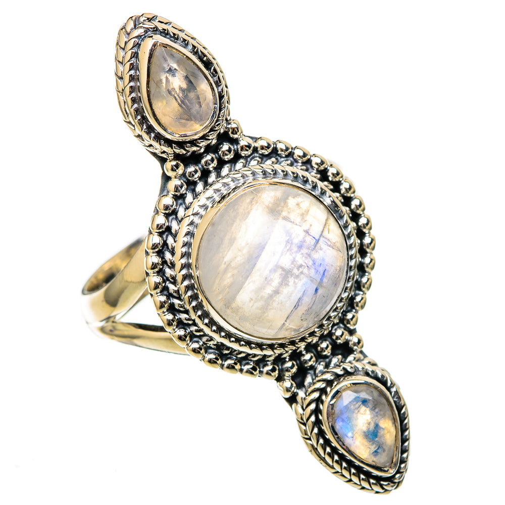 Rainbow Moonstone Rings handcrafted by Anasilvercos - RING105305 - Photo 2