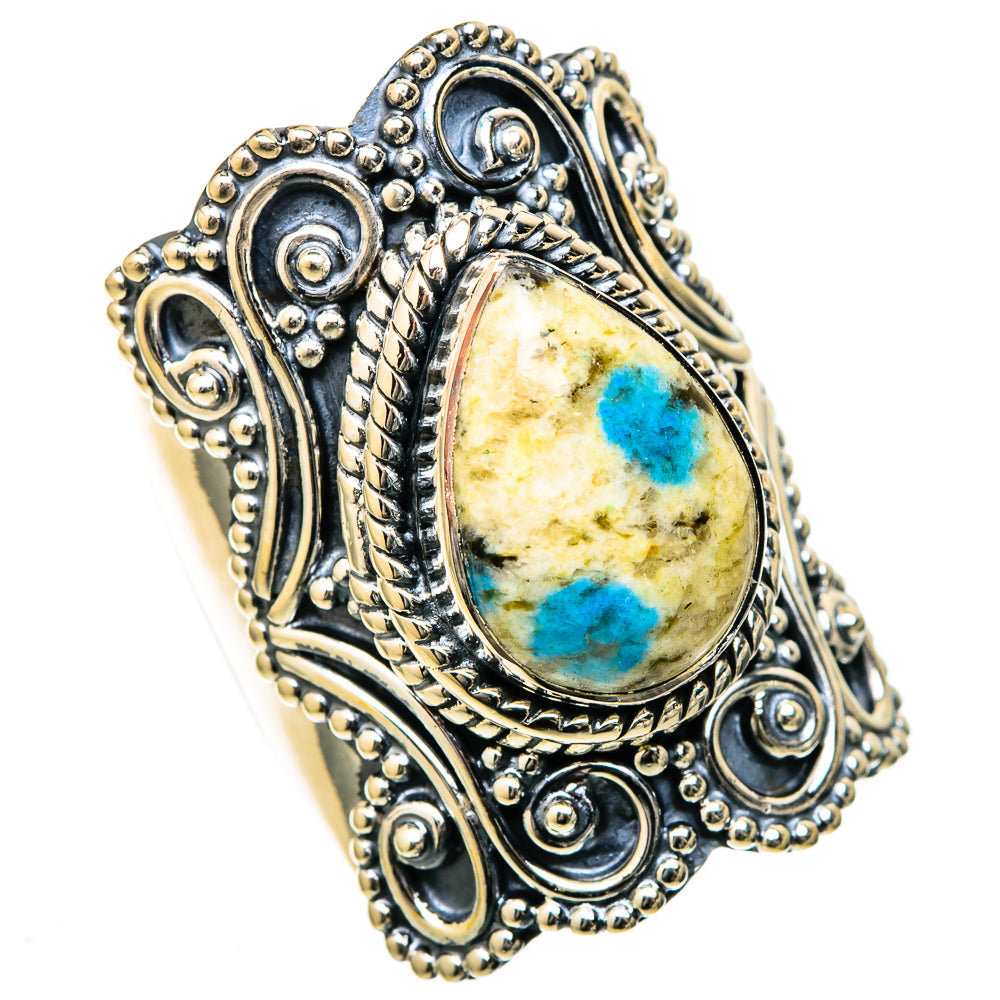 K2 Blue Azurite Rings handcrafted by Anasilvercos - RING105309 - Photo 2