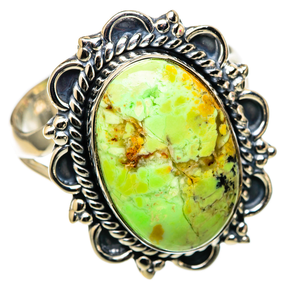 Lemon Chrysoprase Rings handcrafted by Anasilvercos - RING105324 - Photo 2
