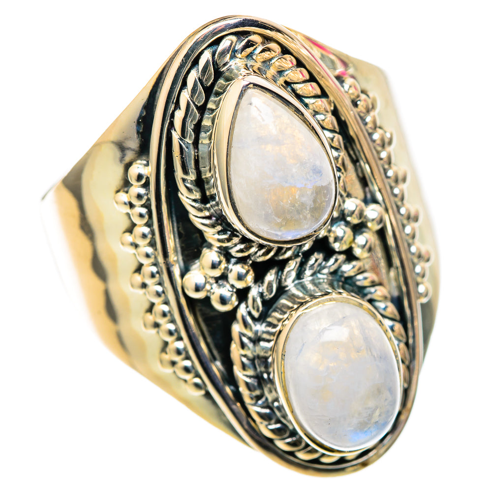 Rainbow Moonstone Rings handcrafted by Anasilvercos - RING105348 - Photo 2