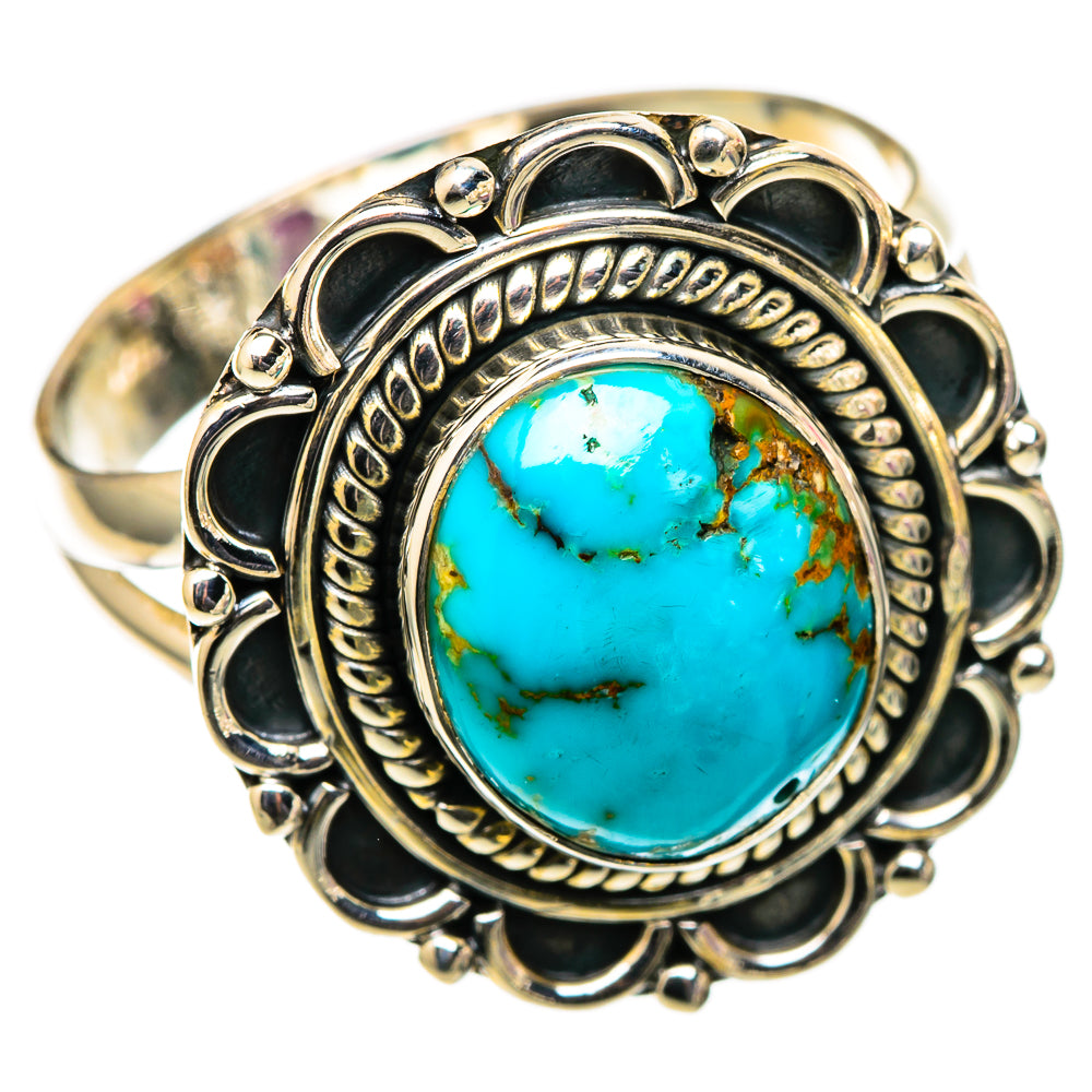 Blue Copper Composite Turquoise Rings handcrafted by Anasilvercos - RING105359 - Photo 2