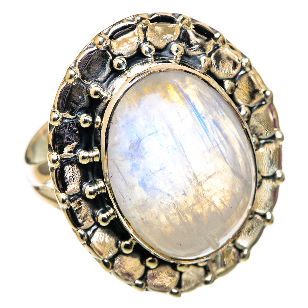 Rainbow Moonstone Rings handcrafted by Anasilvercos - RING105384 - Photo 2