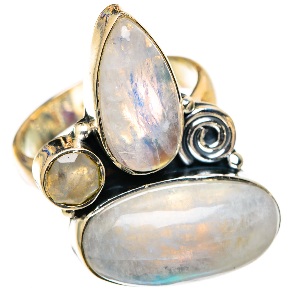 Rainbow Moonstone Rings handcrafted by Anasilvercos - RING105385 - Photo 2