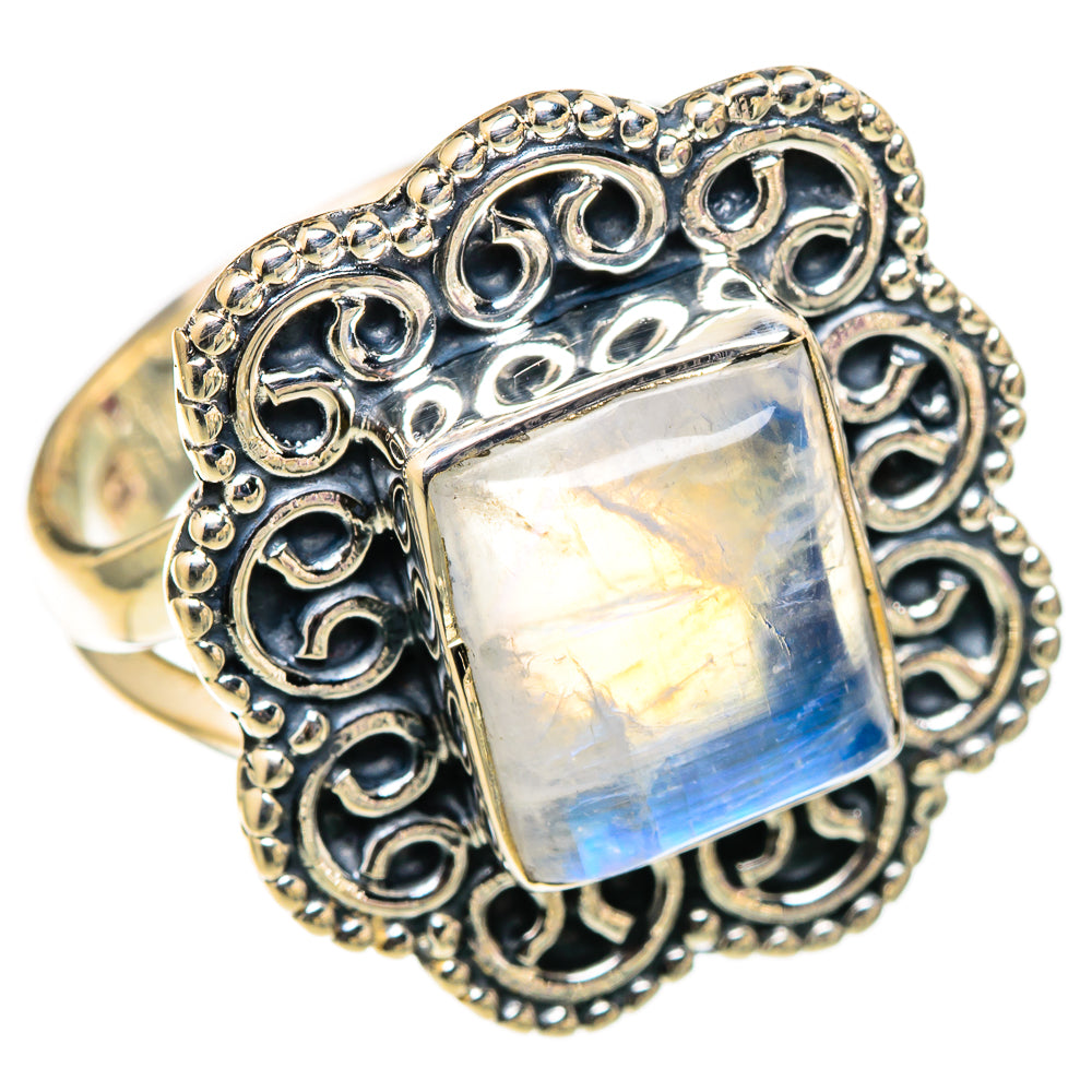 Rainbow Moonstone Rings handcrafted by Anasilvercos - RING105387 - Photo 2