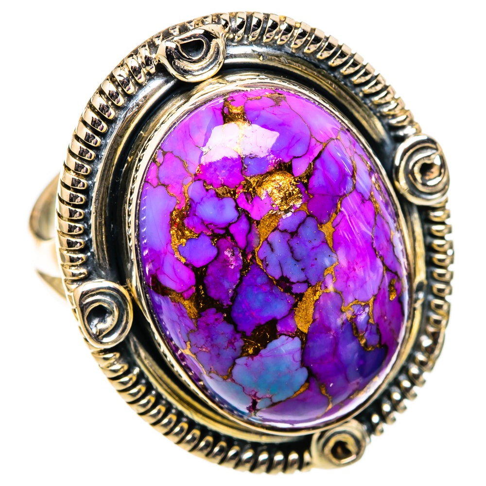Purple Copper Composite Turquoise Rings handcrafted by Anasilvercos - RING105415 - Photo 2
