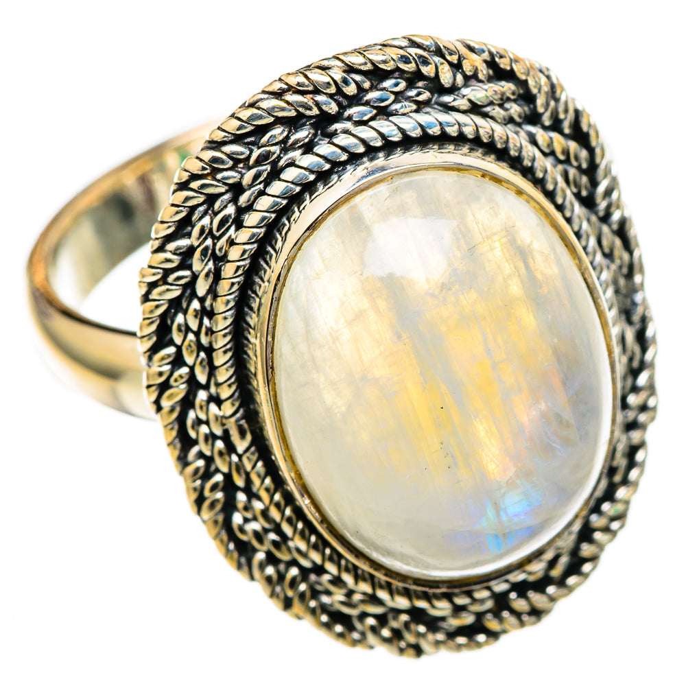 Rainbow Moonstone Rings handcrafted by Anasilvercos - RING105427 - Photo 2